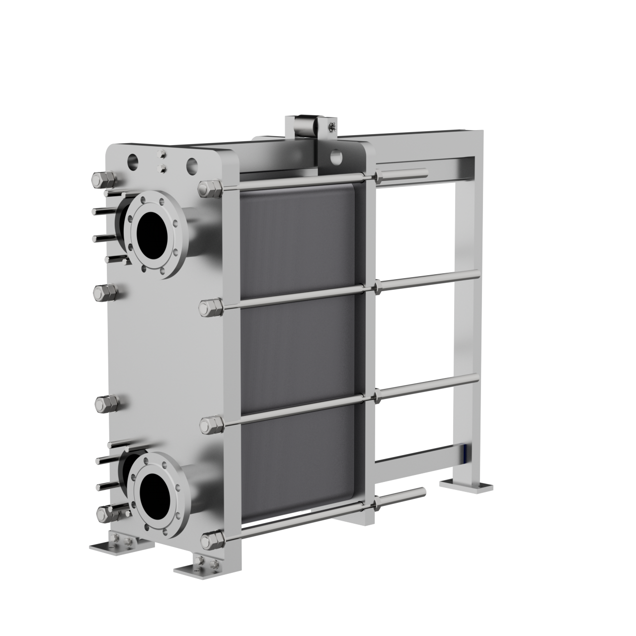 Edelstahl Plattenwärmetauscher 360° Ansicht - Ansicht 1